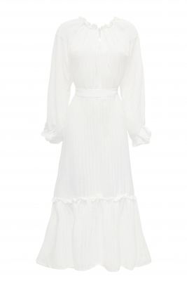 Платье "Визалия" белое, хлопок + комбинация, макси