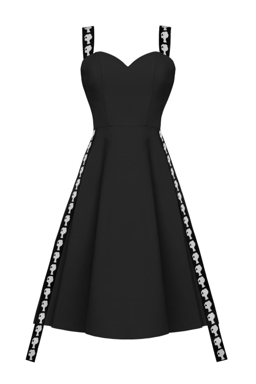 Платье "Мерседес" черное с лампасами
