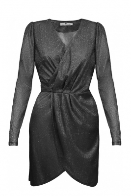 Платье "Эвелин" темно-серебристое (графит), люрекс, мини