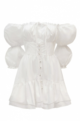 Платье "Канди" белое, хлопок, мини 