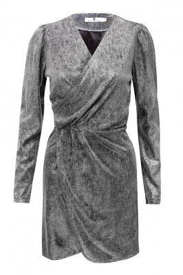 Платье "Эвелин" серебристое, люрекс, мини