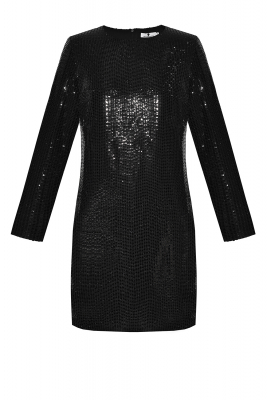 Платье "Мэррит" черное, прямоугольные пайетки на трикотаже