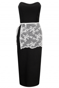 Пояс-баска &quot;Кенна&quot;, кружевная на завязках, молочная, мини