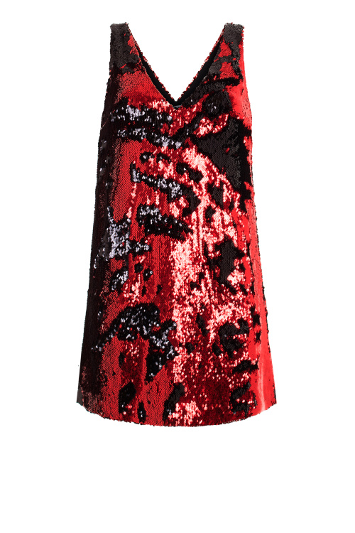Платье "Розали" красно - черное, пайетки