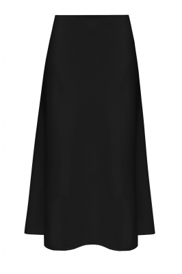 Юбка "атлас" эко-шелк плотный, черная (длина 80 см)
