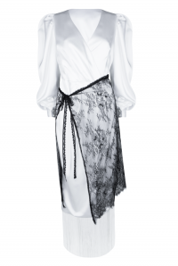 Пояс-баска &quot;Кенна&quot;, кружевная на завязках, черная, миди