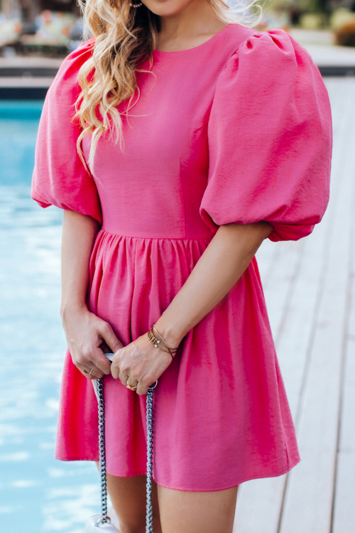 Платье "Этель" фуксия (ярко-розовое), мини