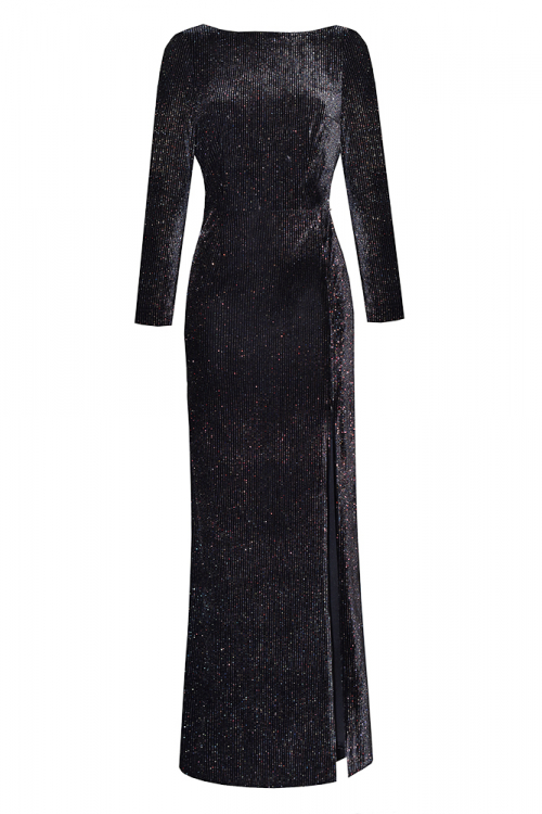 Платье "Джипси", черный бархат, люрекс мультицвет