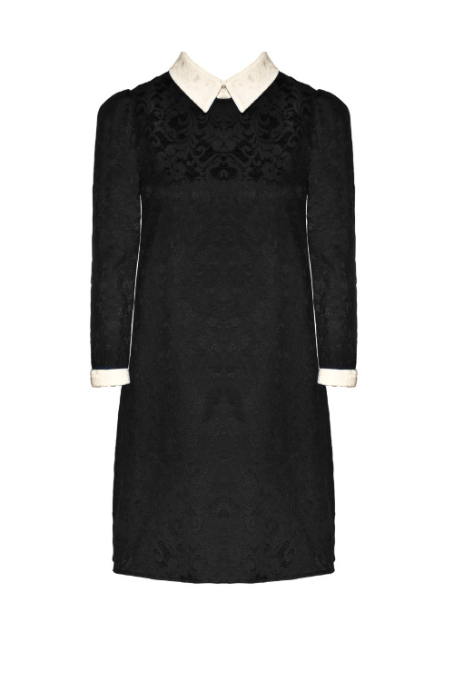 Платье "Миа" черное, длинный рукав (2015)