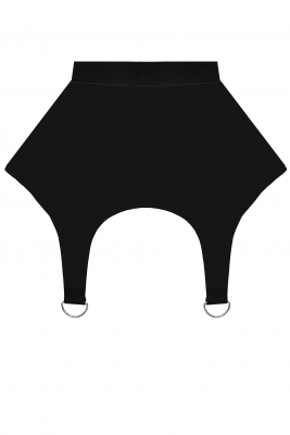Пояс - корсет - баска черная, костюмка, имитация подвязок