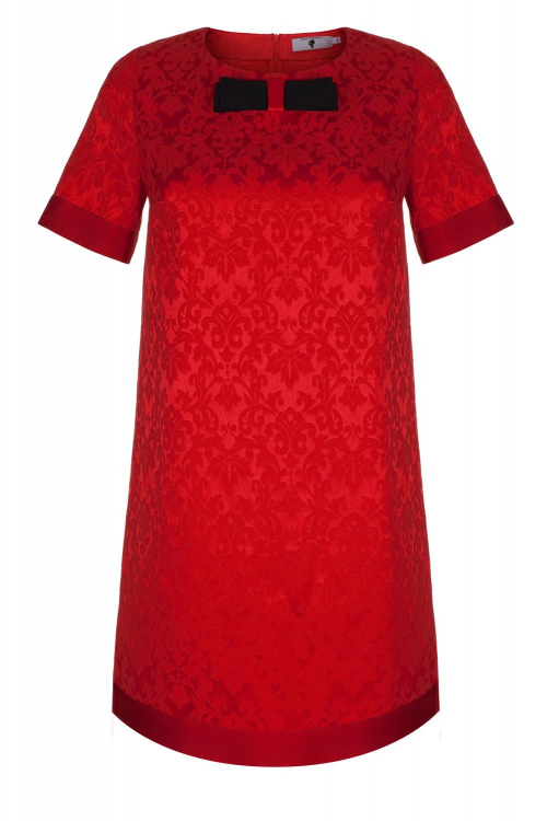 Платье "Миа", красное, черный бант, РОСТ 168