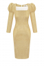Платье "Бриана" золотистое, трикотаж с люрексом