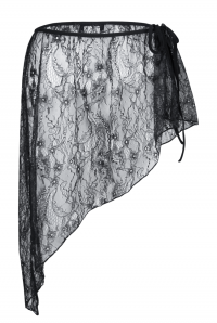 Пояс-баска &quot;Ланира&quot;, кружевная на завязках, черная, асимметричная 