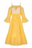Платье "Дестени" миди, желтое, серебристая вставка