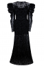 Платье "Мерьем" черное, кружево, бархат, с комбинацией