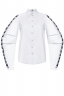 Блуза "Глэдис" белая, черные лампасы с логотипом