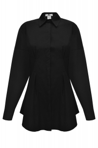 Туника - рубашка - блуза &quot;Элисса&quot; черная, приталенная