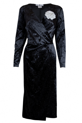 Платье "Анрия" черное, бархат с люрексом мультицвет