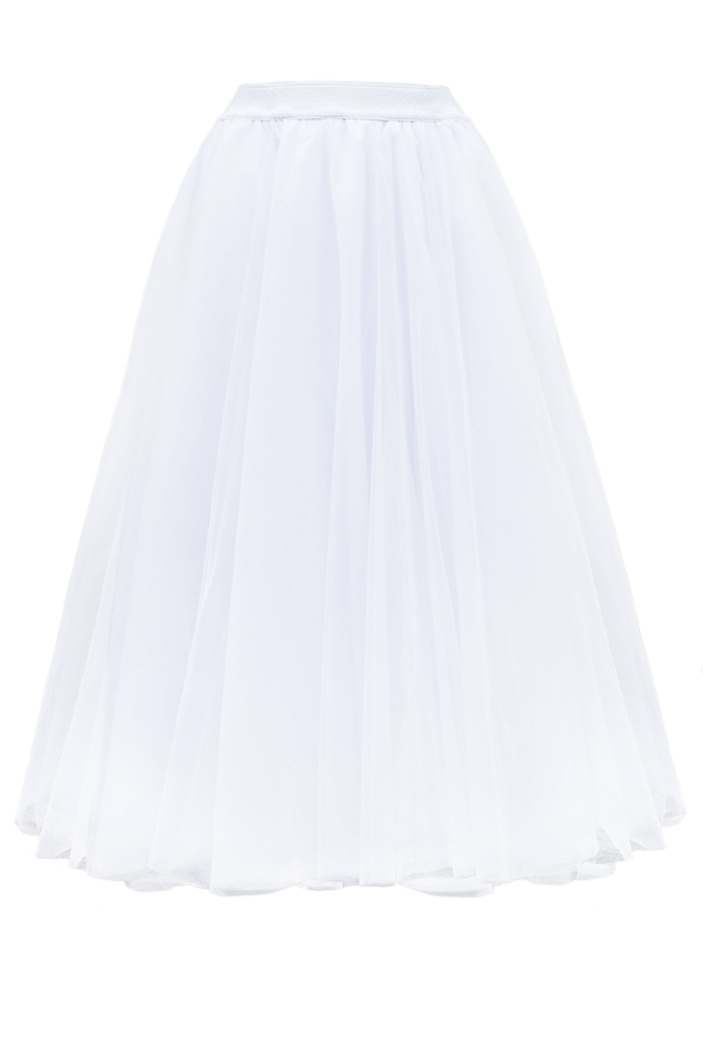 Юбка - пачка "Ирис" белая, фатин, миди (длина 80 см), пышная отзывы