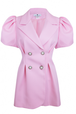 Пиджак - жакет "Брис" розовый, короткий рукав - фонарик