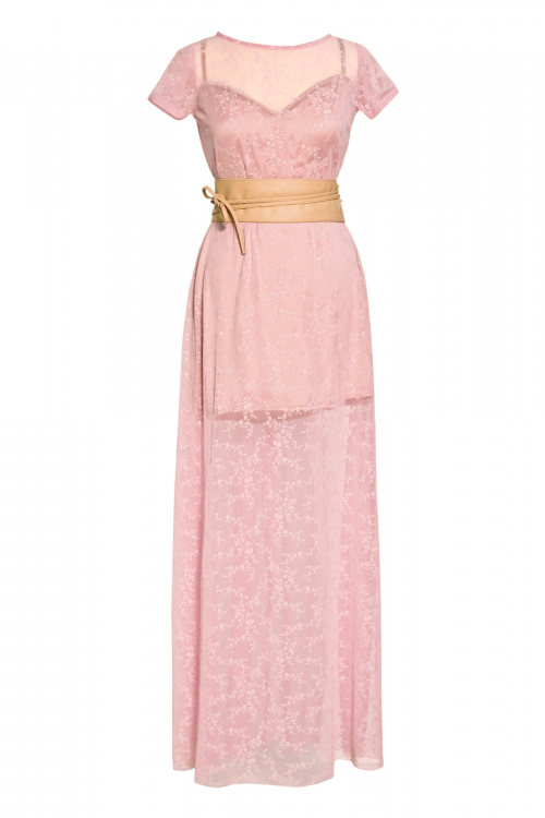 Платье "Патриссия" розовое кружево макси
