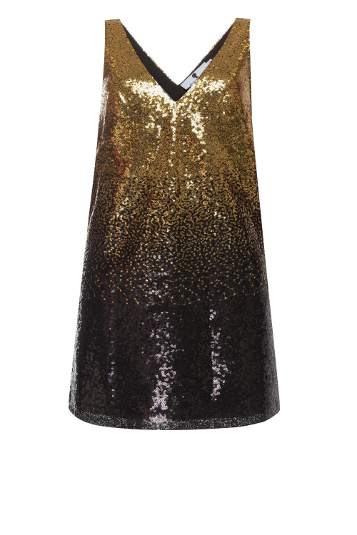 Платье "Розали" золотисто - черное, градиент, пайетки