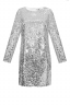 Платье "Мэррит" серебристое, квадратные пайетки