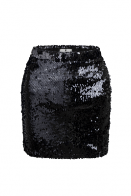 Юбка "Тейра" черная, черные пайетки пайетки (42 см)