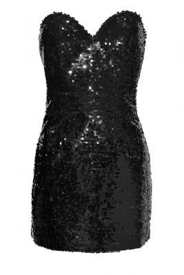 Платье "Мариэль" черное, пайетки, мини