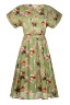 Платье "Кира" оливковое, цветочный принт