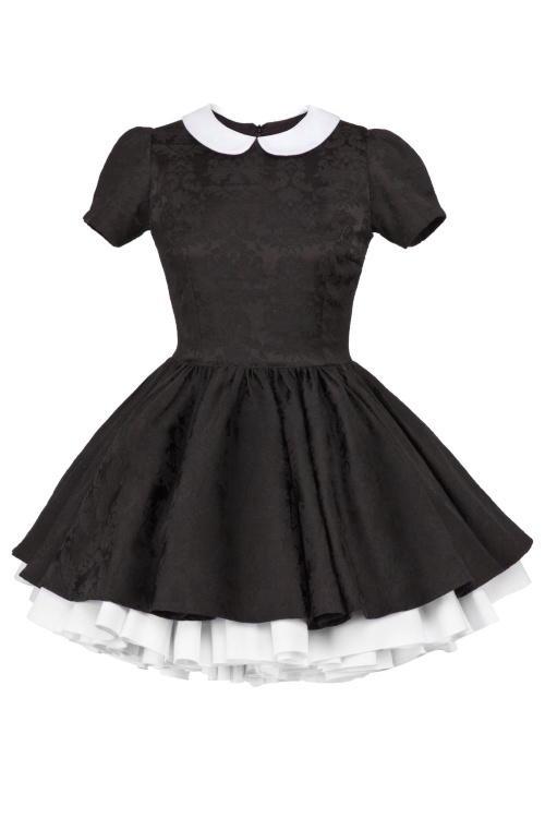 Платье "Рафаэль" черное с белым, мини