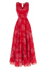 Платье "Гвиннет" красное, молочный принт, макси