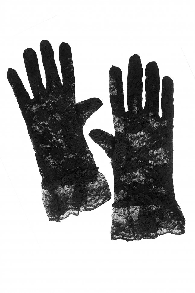 Перчатки без пальцев коричневые кружевные 01-00030002 размер 6.5