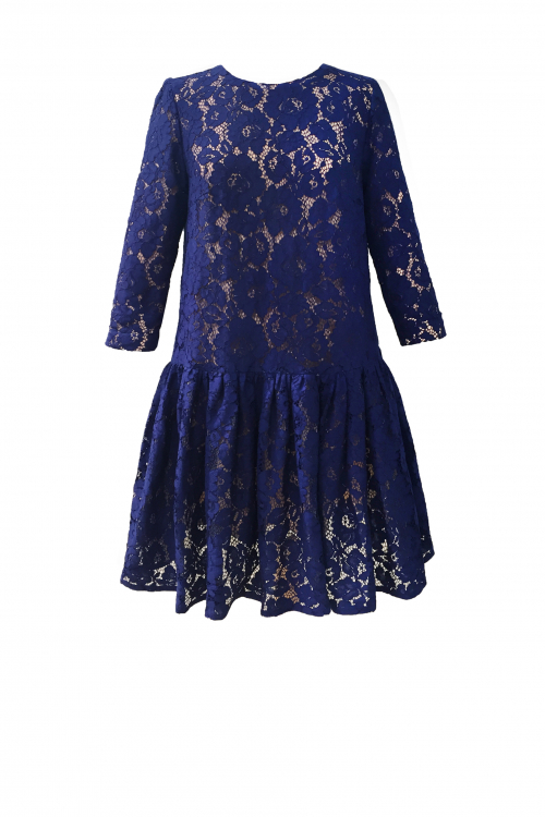 Платье "Алессандра" синее кружево, мини