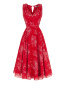 Платье "Гвиннет" красное, молочный принт, миди