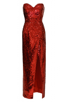 Платье "Ариэль" красное, пайетки, макси