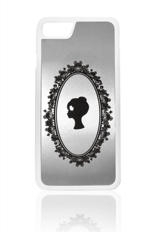 Чехол"NEW Лого" для iPhone 7, белый c серебром