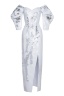 Платье "Эльзи" бело - серебристое, пайетки
