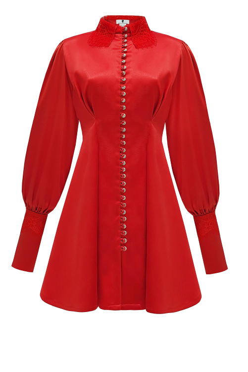 Платье "Лайонэль" красное, с кружевом