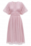 Платье "Изабелла" пудровое (нежно-розовое), фатин в точку, миди