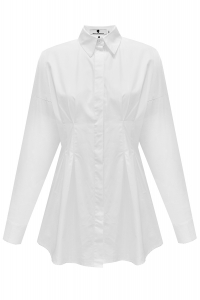 Туника - рубашка - блуза &quot;Элисса&quot; белая, приталенная