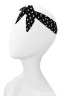 Повязка на голову "Дизи" черная, белый горох, шифон