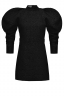 Платье "Перрис" черное, широкие рукава, открытая спина, жаккард