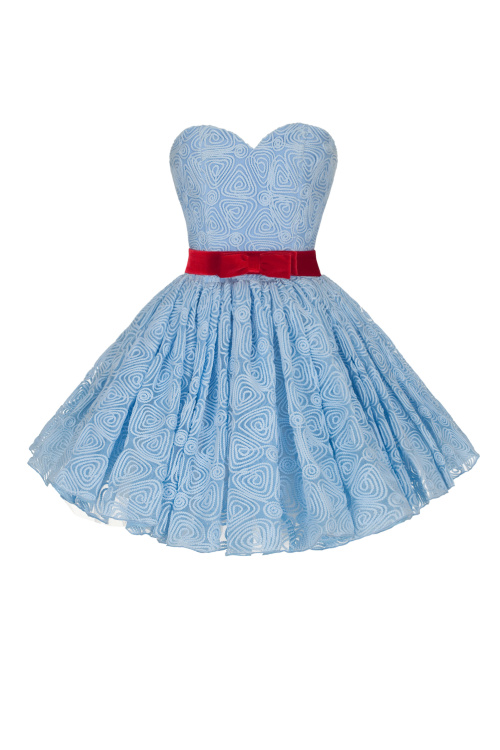 Платье "Венсен" голубое кружево, мини