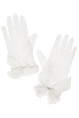 Перчатки "фатин", с бантом, белые