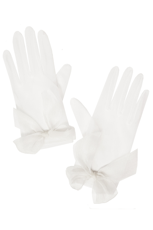 Перчатки "фатин", с бантом, белые