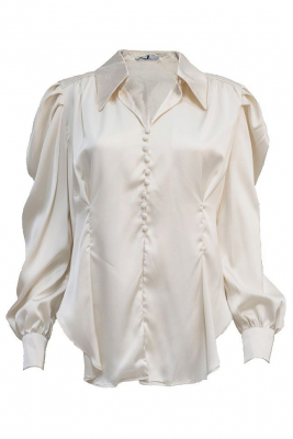 Блуза - рубашка "Аннаэль" молочная, атлас