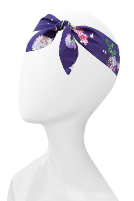 Повязка на голову "Дизи" фиолетовая, цветочный принт