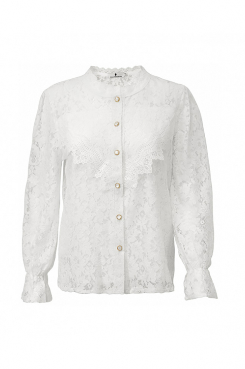 Блуза "Витория" белая, кружево, на пуговицах