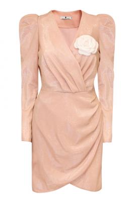 Платье "Сиджи" Розовый с блеском ,Люрекс, мини